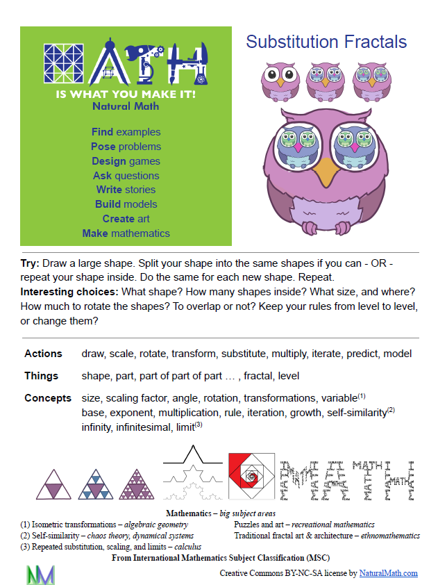 Natural Math Substitution Fractals Flyer