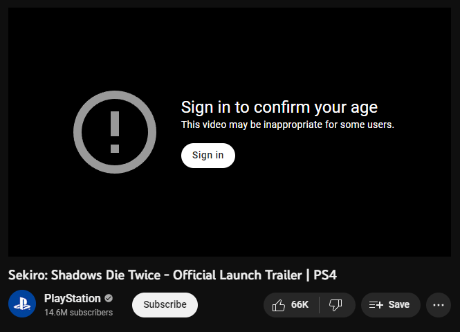 Age-restricted video
